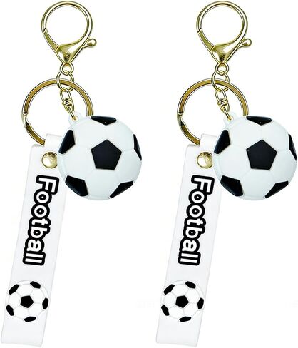 3D Mini Soccer Ball Keychain, Classic Football Pendant for Backpack Keys, Sports Lover Gift for Men Women, Souvenir，2 Pack in Kuwait