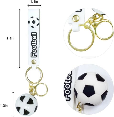 3D Mini Soccer Ball Keychain, Classic Football Pendant for Backpack Keys, Sports Lover Gift for Men Women, Souvenir，2 Pack in Kuwait
