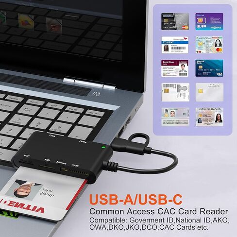 7 في 1 CAC قارئ القارئ العسكري ذكي القارئ ، DOD Military USB Common Access Reader و SIM/SD/TF/M2/ID/IC/PIV/CAMPAR in Kuwait