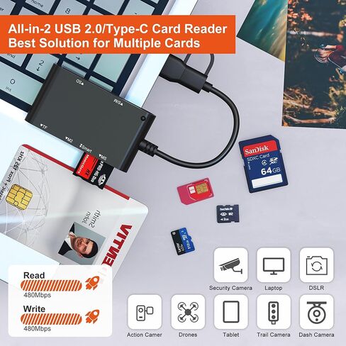 7 في 1 CAC قارئ القارئ العسكري ذكي القارئ ، DOD Military USB Common Access Reader و SIM/SD/TF/M2/ID/IC/PIV/CAMPAR in Kuwait