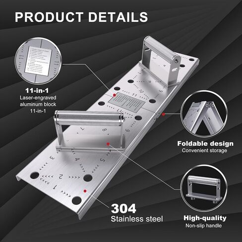 Heavy Duty Stainless Steel Push Up Board, 11-in-1 Foldable Pushup Board | 304 stainless steel, 600 lb capacity, non-slip handles, silicone mat, foldable design in Kuwait