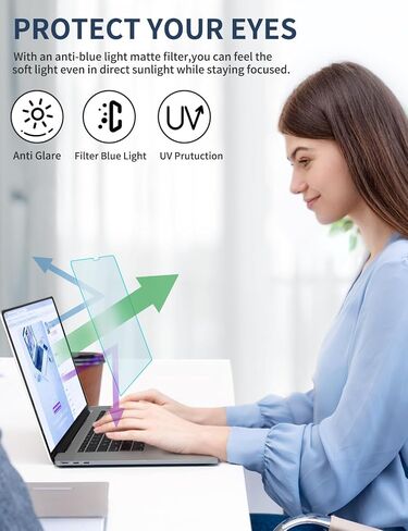 Seorsok 2-Pack Anti Blue Light Matte Screen Protector for Macbook Air 13 In(2018-2021, M1)&Macbook Pro 13 In(2016-2022, M1/M2), Anti Glare & Anti Scratch Matte Laptop Screen Filter for Mac 13In Laptop in Kuwait
