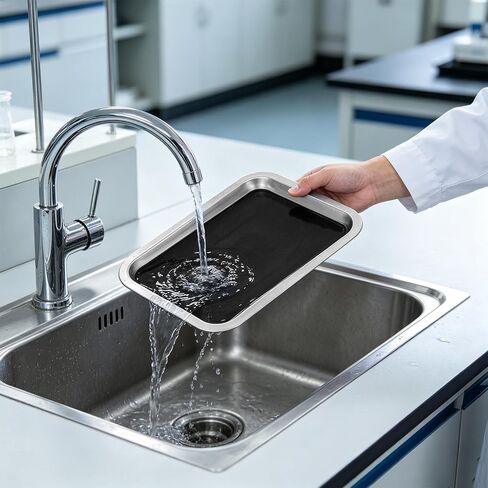 Dissection Pans Rectangular Seamless Construction with Wax Lining 6pcs Stainless Steel and Stable Flat Base, for Science and Advanced Biology Labs, for Students and Teachers in Kuwait