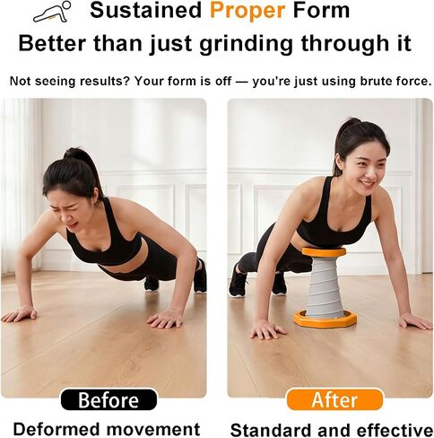 Beginner Push-Up with Assist Springs, Correct Posture & Prevents Muscle Compensation — No Shoulder Shrugging or Back Arching, Compact Strength Training Equipment for Home & Office in Kuwait