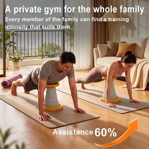 Beginner Push-Up with Assist Springs, Correct Posture & Prevents Muscle Compensation — No Shoulder Shrugging or Back Arching, Compact Strength Training Equipment for Home & Office in Kuwait