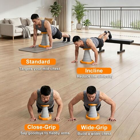 Beginner Push-Up with Assist Springs, Correct Posture & Prevents Muscle Compensation — No Shoulder Shrugging or Back Arching, Compact Strength Training Equipment for Home & Office in Kuwait