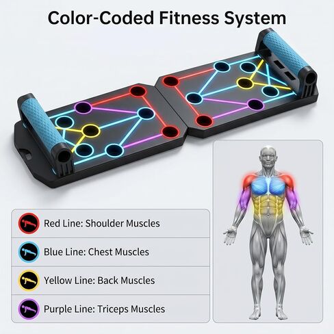 15 in 1 push up board for men solid Home Workout Equipment for Chest & Arm Strength Training, Multi-Functional Pushup Stands System for Men & Women, Portable Fitness Equipment for Fat Burn & Muscle Building in Kuwait