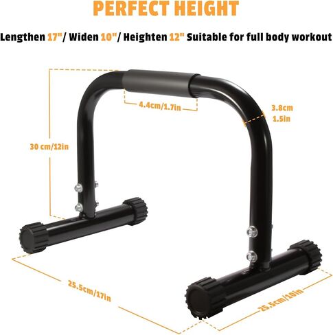 قضبان Parallettes من AmazeFan، قضيب دفع عالي الفولاذ بطول 12 بوصة لتدريب القوة على الوقوف على اليدين، وقضبان تمارين رياضية وقضبان غمس، وتمارين رياضية، ومقبض للتمارين على الأرض، ومعدات تمارين رياضية in Kuwait