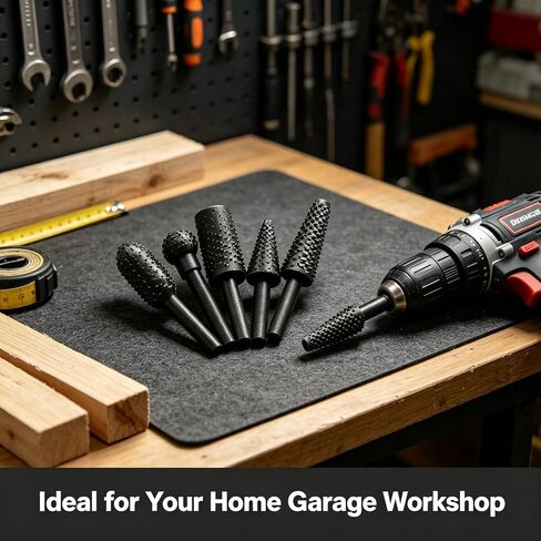 5PCS 1/4" 6mm Rotary Rasp Drill Bit Set for Wood, Drill Sanding Bits for Grinding Polishing Engraving, Home Improvement Woodworking Tools in Kuwait