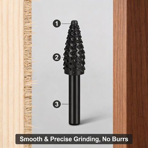 5PCS 1/4" 6mm Rotary Rasp Drill Bit Set for Wood, Drill Sanding Bits for Grinding Polishing Engraving, Home Improvement Woodworking Tools in Kuwait