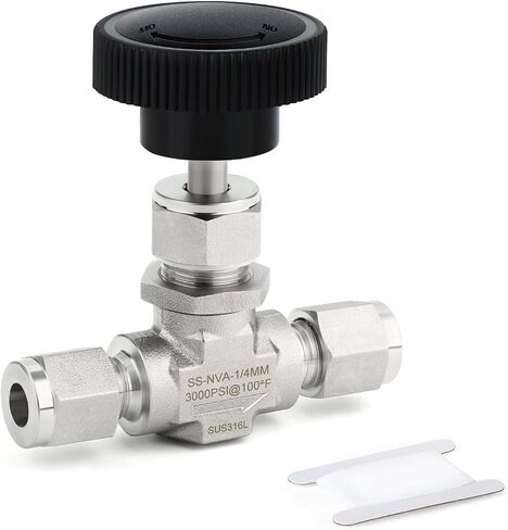 TAISHER 1PCS 316 Stainless Steel Compression Straight Needle Valve 1/4" x 1/4" Tube For Flow Control Water, Gas, Oil in Kuwait
