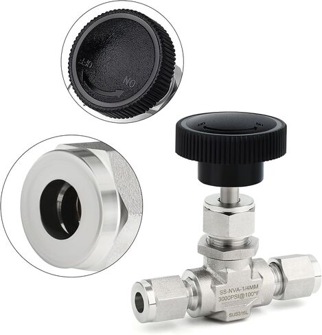 TAISHER 1PCS 316 Stainless Steel Compression Straight Needle Valve 1/4" x 1/4" Tube For Flow Control Water, Gas, Oil in Kuwait