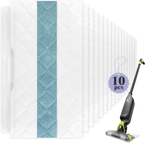 Disposable Hard Floor Pad Refills, Compatible with Shark VACMOP Pro VM252 VM251 VM250 VM200 QM250 VM190 VM200P12 VMP30 for use on All Sealed Floors （10 Pack） in Saudi Arabia