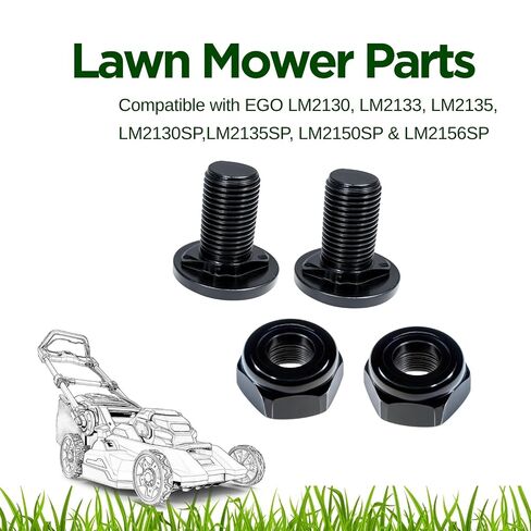 5640321002 Lawn Mower Blade Bolt&5630351002 Lock Nut Kit–Compatible with EGO LM2130,LM2133,LM2130SP,LM2135SP,LM2150SP&LM2156SP–Replacement Hardened Steel Blade Bolt and Nut Set (2-Pack) (Black) in Kuwait