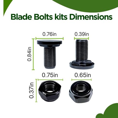 5640321002 Lawn Mower Blade Bolt&5630351002 Lock Nut Kit–Compatible with EGO LM2130,LM2133,LM2130SP,LM2135SP,LM2150SP&LM2156SP–Replacement Hardened Steel Blade Bolt and Nut Set (2-Pack) (Black) in Kuwait