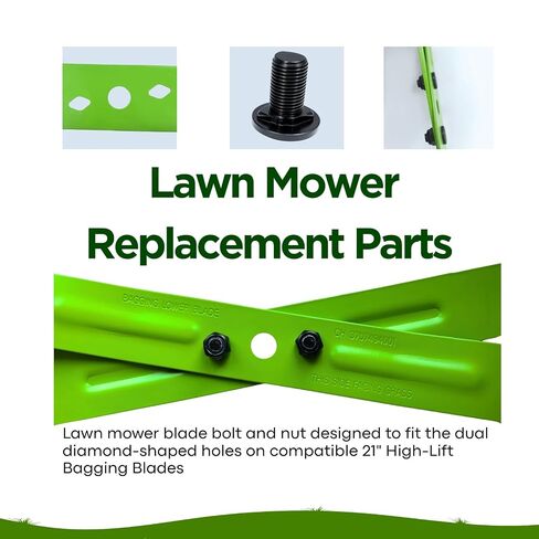 5640321002 Lawn Mower Blade Bolt&5630351002 Lock Nut Kit–Compatible with EGO LM2130,LM2133,LM2130SP,LM2135SP,LM2150SP&LM2156SP–Replacement Hardened Steel Blade Bolt and Nut Set (2-Pack) (Black) in Kuwait