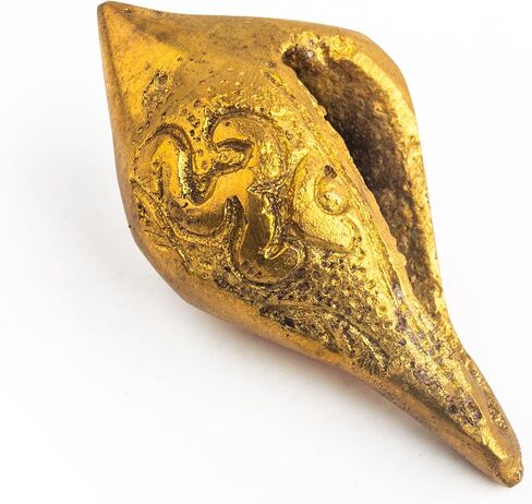 غلاف محارة نحاسي من Pital Shankh لمعبد بوجا الديني الروحي والديكور التقليدي والهدايا (شانخ نحاسي صغير) in Kuwait
