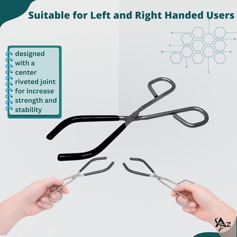 A2Z Stainless Stainless Steel Beaker Tongs, High Temperature Resistant Laboratory Beaker Holder with Open Grip Design, Durable and Heat Resistant Clamp for Handling of Hot Beakers in Kuwait