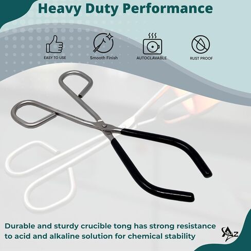 A2Z Stainless Stainless Steel Beaker Tongs, High Temperature Resistant Laboratory Beaker Holder with Open Grip Design, Durable and Heat Resistant Clamp for Handling of Hot Beakers in Kuwait