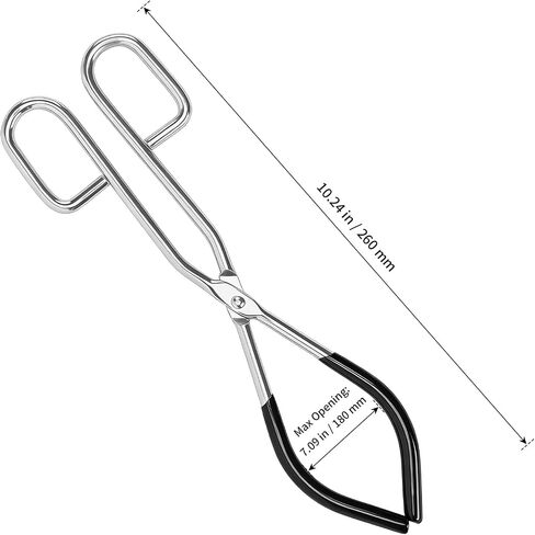 SHEUTSAN 6 Pack Beaker Tongs, 10.2 Inches Chrome Plated Steel with Black Rubber Coated Ends, Flask Pliers in Kuwait