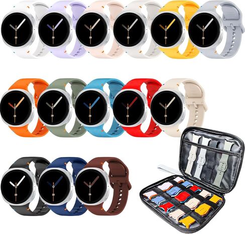 15 حزمة لا فرق الفجوة متوافقة مع Samsung Galaxy Watch 7 Fe 6 5 4 40mm 44m Galaxy Watch 5 Pro 45mm 6 4 Classic 43mm 47mm 46mm 42mm ، فرق الساعات السيليكون ومنظم التخزين للنساء الرجال in Kuwait