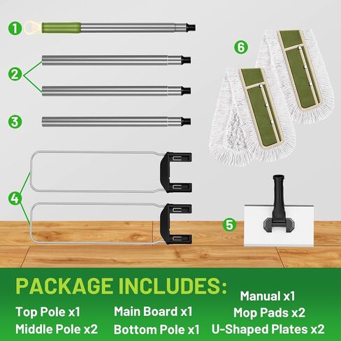 36" Commercial Dust Mop for Janitor: Wide Dust Broom Heavy Duty Industrial Floor Duster with 2 Large Pads for Hardwood Concrete Dry Floor Cleaning Gym Warehouse Sweeping in Kuwait