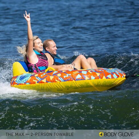 Body Glove The Max 2-Rider Towable Tube. Heavy-Gauge PVC Inflatable Boat Towable with Nylon Cover, Foam Handles & Quick Connect Tow Hook. 2026 Model in Kuwait