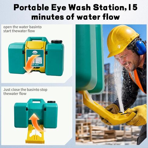 8 Gallon Portable Eye Wash Station,OSHA-Compliant Wall Mount Emergency Eyewash Station, Dual Spray Gravity-Fed Eye Wash Unit for Laboratory, Construction Site, Industrial Workplace in Kuwait
