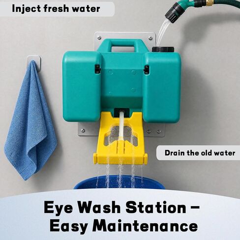 8 Gallon Portable Eye Wash Station,OSHA-Compliant Wall Mount Emergency Eyewash Station, Dual Spray Gravity-Fed Eye Wash Unit for Laboratory, Construction Site, Industrial Workplace in Kuwait