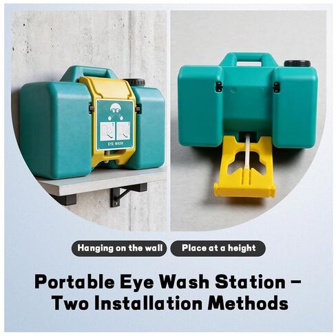 8 Gallon Portable Eye Wash Station,OSHA-Compliant Wall Mount Emergency Eyewash Station, Dual Spray Gravity-Fed Eye Wash Unit for Laboratory, Construction Site, Industrial Workplace in Kuwait