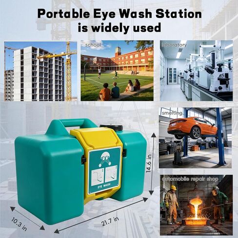 8 Gallon Portable Eye Wash Station,OSHA-Compliant Wall Mount Emergency Eyewash Station, Dual Spray Gravity-Fed Eye Wash Unit for Laboratory, Construction Site, Industrial Workplace in Kuwait