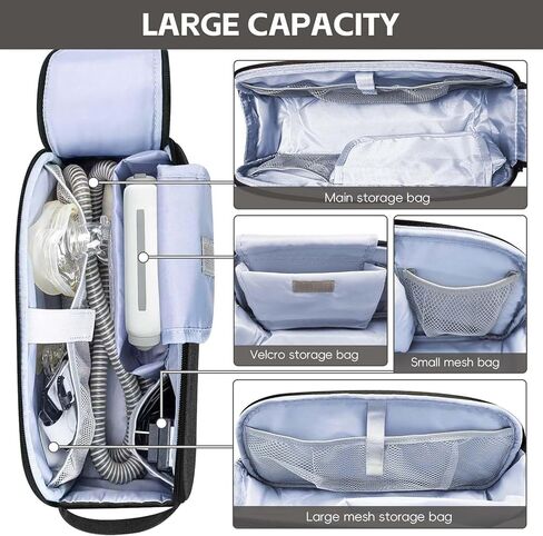 Ventilator Accessories Carrying Bag Case Featuring Main Storage Area and Extra Pocket for Respiratory Devices Convenience Ventilator Compartments Case in Kuwait