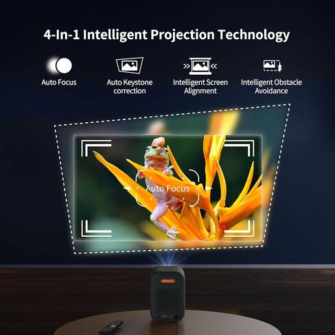 Wemax Projector ، Google TV Projector مع Netflix المرخص ، 400 ISO Lumens ، Projector Smart Movie 4K مع موقف قابل للتعديل ، 1080 بكسل مع WiFi و Bluetooth Home Theater Projector in Kuwait