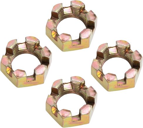Srliya 4PCs 20mm Wheel Hub Axle Castellated Nuts, Steel Alloy with Deep Threading for ATV Quad Dirt Bike in Kuwait