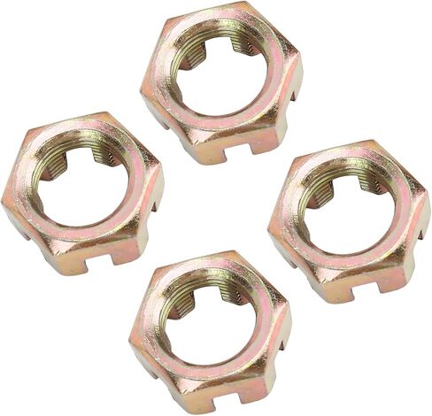 Srliya 4PCs 20mm Wheel Hub Axle Castellated Nuts, Steel Alloy with Deep Threading for ATV Quad Dirt Bike in Kuwait