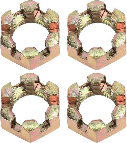 Srliya 4PCs 20mm Wheel Hub Axle Castellated Nuts, Steel Alloy with Deep Threading for ATV Quad Dirt Bike in Kuwait