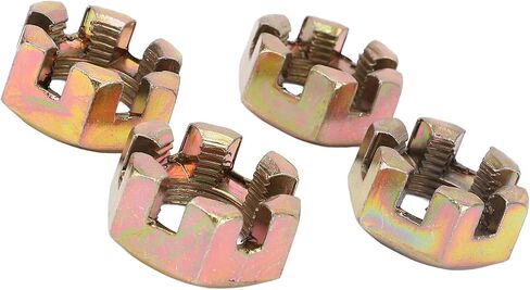Srliya 4PCs 20mm Wheel Hub Axle Castellated Nuts, Steel Alloy with Deep Threading for ATV Quad Dirt Bike in Kuwait