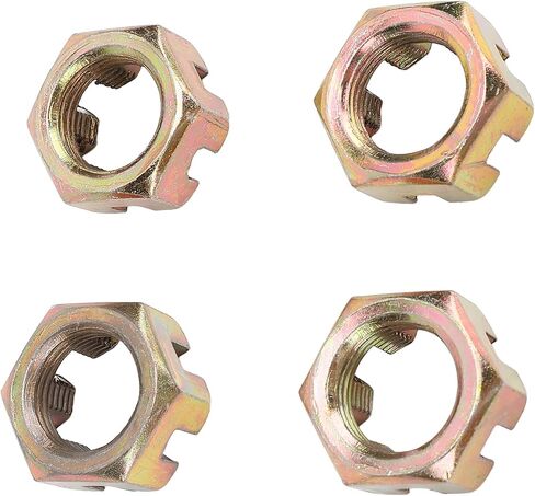 Srliya 4PCs 20mm Wheel Hub Axle Castellated Nuts, Steel Alloy with Deep Threading for ATV Quad Dirt Bike in Kuwait