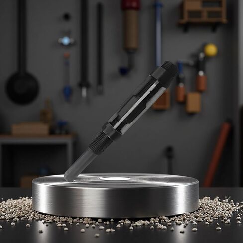 9SiCr Steel Adjustable Hand Reamer, 11.8 in / 30 cm Square End Blade, with Nut Adjustment for Precise Metal Hole Enlargement in Kuwait