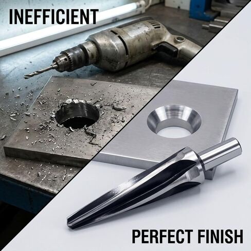 10 Degree Tapered Reamer, High-Speed Steel Straight Shank Cone Tool, Groove for Precise Hole Repair, Corrosion Resistant, Metalworking Applications for Automotive Truck, Silver in Kuwait
