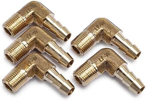 LTWFITTING LF 90 درجة الكوع النحاس بارب المناسب 1/4 بوصة خرطوم بارب × 1/8 بوصة ذكر NPT موضوع قارب الوقود المياه (حزمة من 10) in Kuwait
