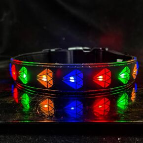 Black Night Dog Collar USB C Rechargeable LED Light Up Dog Collar Adjustable Soft Silicone Collar for Medium Large Dogs (Black -Multicolor Running led, S(7.87-11.8"))