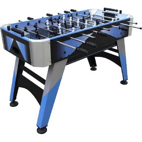 Hathaway Blueridge 48-in Competition Foosball Table, Arcade Table Soccer for Game Rooms, Includes (2) 31-mm Foosballs,Blue/Silver/Black