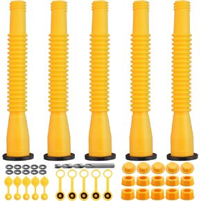 Gas Can Spout Replacement,5 Kit Gas Can Nozzle for Most 1/2/5/10 Gal Oil Can,EYPINS Nozzle Vent Replacement, Gas Can Spout Kit,No Leaky