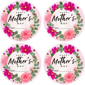PETCEE Happy Mother's Day Gift Labels Stickers 1.5" Floral Mother's Day Gift Tag Farmhouse Flowers Labels Stickers for Present Gift Wrap Boxes Envelope Seals Cards Party Favors Decorations