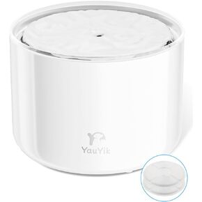 YauYik Cat Water Fountain, 1.7L Cat Water Fountain with BPA-Free, Ultra Quiet Water Fountain for Cats Inside, Pet Water Fountain for Cat, Small Dog (White+2 Filter)