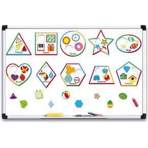 10 Packs Shape & Color Recognition Magnetic Sorting Set for Toddlers Educational Magnet Color Shape Matching Magnet for Kids Preschool Learning Magnets for Refrigerator Whiteboard Classroom Game
