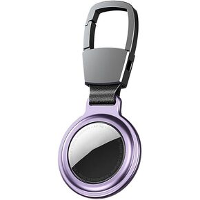 JIML Aluminum Alloy Magneto Airtags Case Keychain Holder Anti-Loss airtags Cover Locator Tracker Finder Case Cover for Air Tags (Silver)