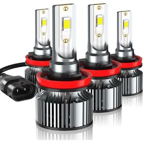 مجموعة مصابيح أمامية متوافقة مع Nissan Altima 2007 2008 2009 2010 2011 2012 2013 2014 2015 2016 2017 2018، H9 H11 مصابيح شعاع عالية منخفضة، هالوجين بديل، 6000K أبيض، التوصيل والتشغيل، حزمة من 4 in Kuwait