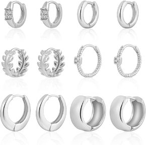 HILXURY 6 Pairs Small Gold Huggie Hoop Earrings for Women, 14K Gold Plated Cartilage Piercings Hoop Earrings Hypoallergenic, Trendy Lightweight Chunky Hoops Set for Women Gifts. in Saudi Arabia